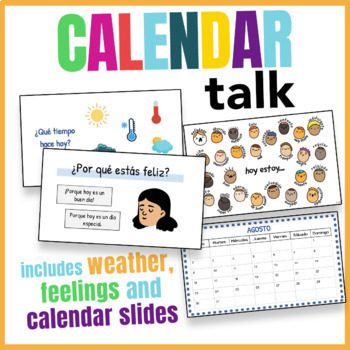 Preview of 2023 - 2024 Calendar Talk and Calendar Slides in Spanish  - Updated Yearly