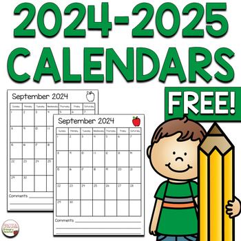 Preview of FREE Calendars Planner Pages Printable for 2024-2025