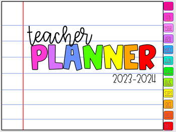 Preview of 2023-2024 Digital or Printable Teacher Planner (EDITABLE)