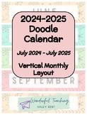 2023-2024 Doodle Calendar Monthly Vertical Layout with FRE