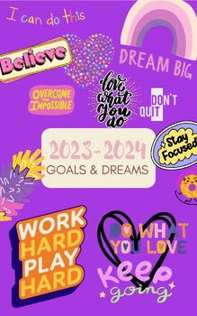 Preview of 2023-2024 Dreams & Goals Notebook - 40 Lined Pages + Goals page - Digital Dwnld