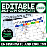 2023-2024 EDITABLE Calendar Templates with Digital Sticker