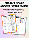 2023-2024 Editable Academic & Planning Calendar