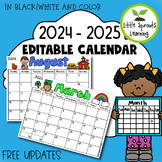 2024-2025 Editable Monthly Calendar with Free Updates
