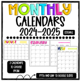 2023-2024 Editable Monthly and Weekly Calendars