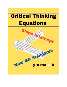 Preview of 2023-2024 GA Math Standards Critical Thinking Problems Unit 2 (8.PAR.4.1)