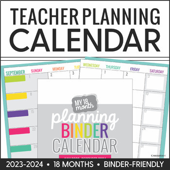 Preview of [Expires Soon] 2023-2024 Printable Teacher Planning Calendar Template