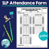 2023-2024 SLP Therapy Attendance Form - Free