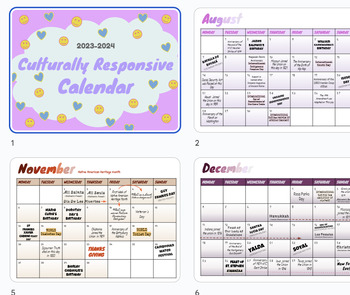 Preview of 2023-2024 SY Culturally Responsive Digital Calendar