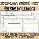 2023-2024 School Year Calendar Bundle! August 28-June 28th