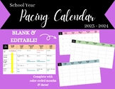2023-2024 School Year Pacing Calendar Week/Month/Holidays