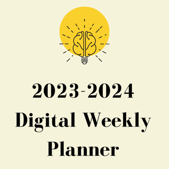 Preview of 2023-2024 School Year Weekly Digital Planner