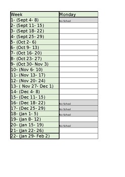 Preview of 2023-2024 Semester 1 Planning Calendar