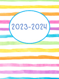 2023-2024 Teacher Monthly Calendar, Notes & Grade Checklists
