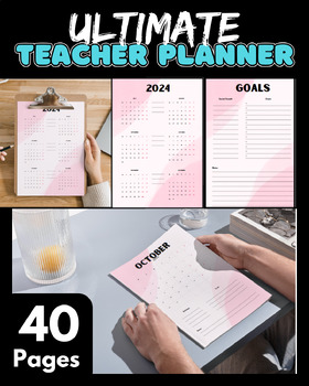 Preview of 2023-2024 Teacher Planner & Editable Lesson Plan Templates for Educators on TpT