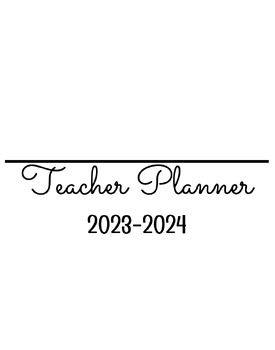 Preview of 2023-2024 Teacher Planner - Printable