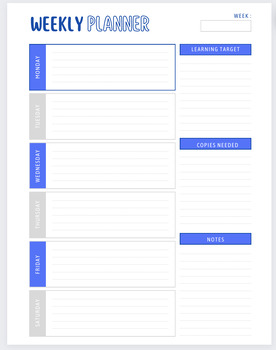 Preview of 2023-2024 Teacher Planner in Blue