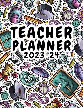 Preview of 2023-2024 Teacher or Student Planner | Multicolor Doodle Style