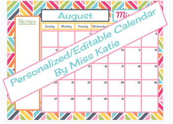 Preview of 2023-2025 Personalized Editable Calendar