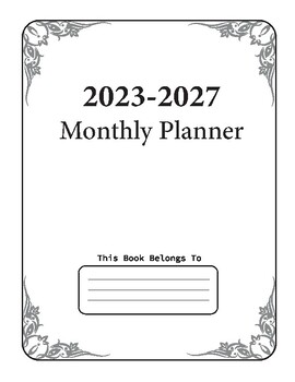 Preview of 2023-2027 Monthly Planner
