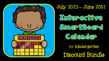 Preview of 2023-2051 SmartBoard Daily Calendar Bundle for Kindergarten (Interactive)