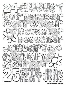 2024-25 Calendar Daily Coloring Page by LeftBrainedArtTeacher | TPT