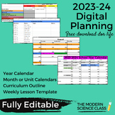 2023-24 Digital Calendar, Curriculum Outline, Monthly &Wee
