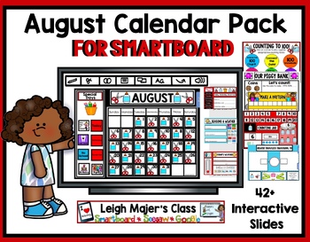Preview of 2023 August Calendar and Math Pack for SMARTboard