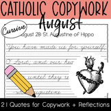 2023 August Catholic Copywork, Cursive: Back to School Han