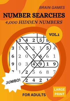 Preview of 2023 Brain Games, Number Search Puzzles Vol.1 4,000 Hidden Numbers 200 Puzzles
