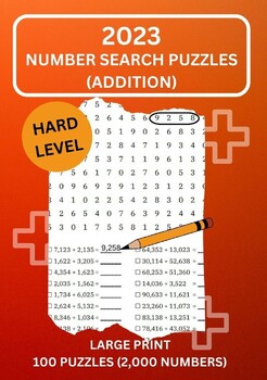 Preview of 2023 Brain Games,Number Search Puzzles by Addition Vol.1 (CCSS 4.NBT.B.4),Adults