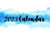 2023 CALENDAR Planner Editable and Printable Bleue