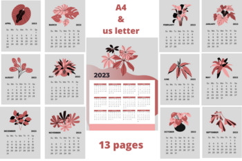 Preview of 2023 Calendar Printable , 2023 Monthly Wall Calendar