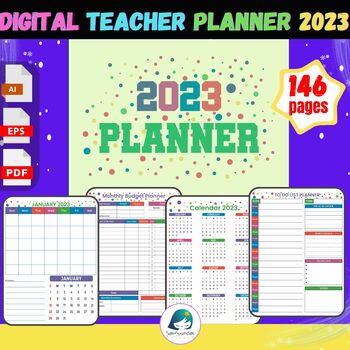 Preview of 2023 Calendar Printable and Editable|Teacher and Student Planner #mathcountdown2