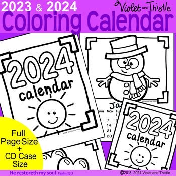 2024 and 2023 Calendar to Color Parent Christmas Gift from Kid Student ...