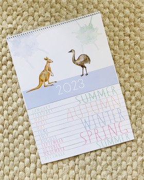 Preview of 2023 Calendar - with seasons/weather/morning meeting and Australian animals