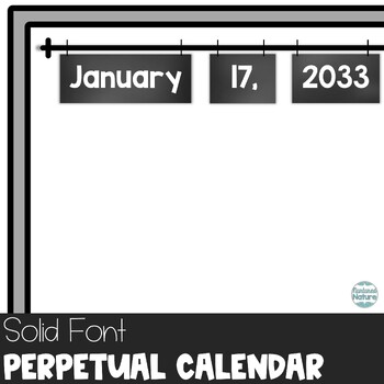 Preview of 2024 Chalkboard Farmhouse Classroom Decor Flip Calendar Display - Solid Font