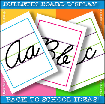 Preview of 2024 Cursive Handwriting Practice Posters | Classroom Bulletin Display | SALE!