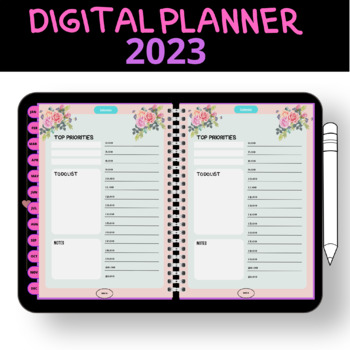Preview of 2023 Digital Planner, Dated Planner, 2023 Year Journal, Daily Planner, PDF