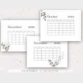 2023 Floral Calendar - Monthly Planner with Watercolor   a