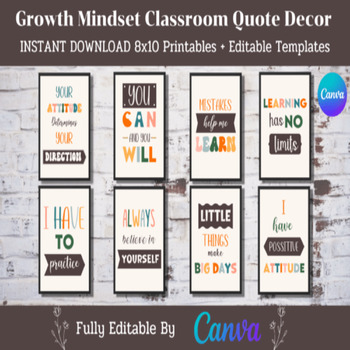 2023 Growth Mindset Posters Classroom by Miss khadija | TPT