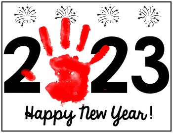 Preview of 2024 Happy New Year Handprint Firework NO PREP