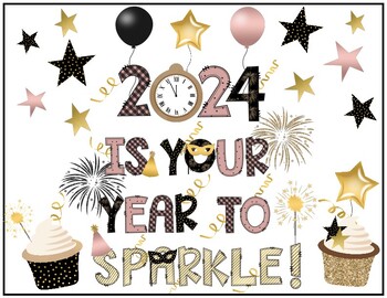 2024 IS YOUR YEAR TO SPARKLE BULLETIN BOARD SET NEW YEARS JANUARY   Original 8926030 1 