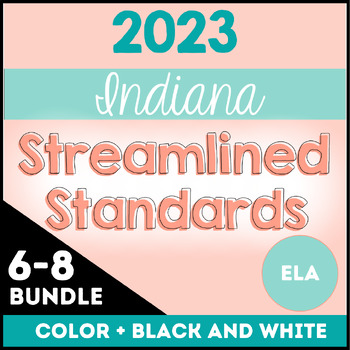 Preview of 2023 Indiana ELA Standards, I Can Statements & Vocabulary 6-8 Bundle