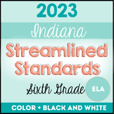 2023 Indiana ELA Standards, I Can Statements & Vocabulary Grade 6