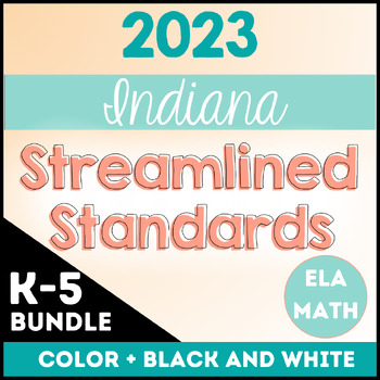 Preview of 2023 Indiana ELA and Math Standards, I Can Statements & Vocabulary K-5