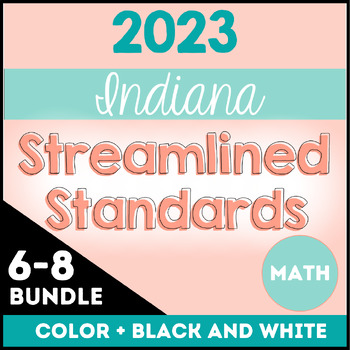 Preview of 2023 Indiana Math Standards, I Can Statements & Vocabulary 6-8 Bundle