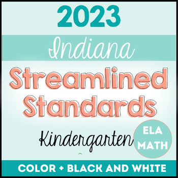 Preview of 2023 Indiana ELA & Math Standards, I Can Statements & Vocabulary Grade K