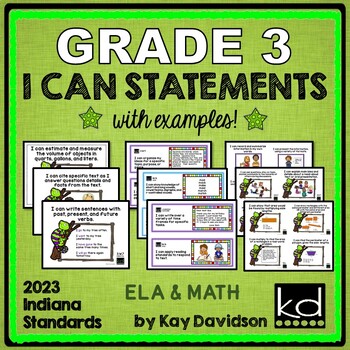 Preview of 2023 Indiana Standards: I CAN Statements Grade 3