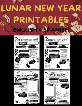 Preview of 2023 Lunar New Year | Cultural Worksheets Printables | English & Spanish